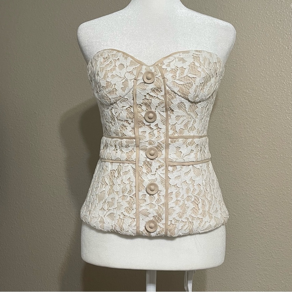 Bebe Lace Halter Bustier Strapless Corset